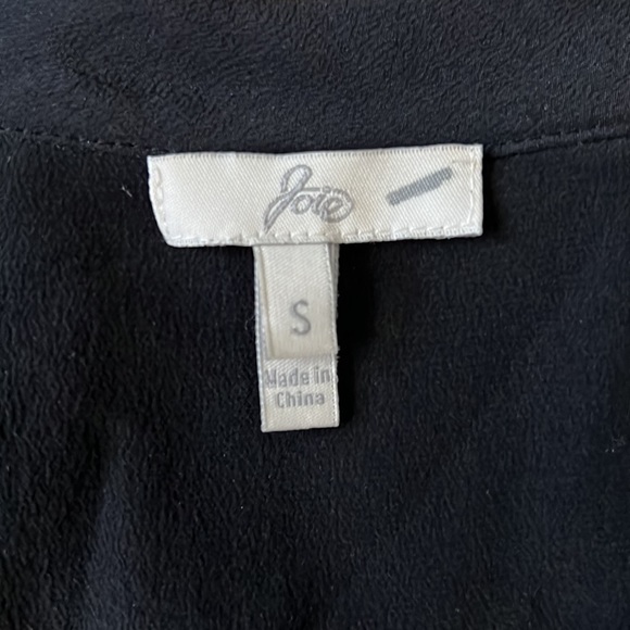 JOIE Gilly Ruffled Silk Mini Neck Tie Dress V-Neck Black, Size Small - Picture 14 of 16